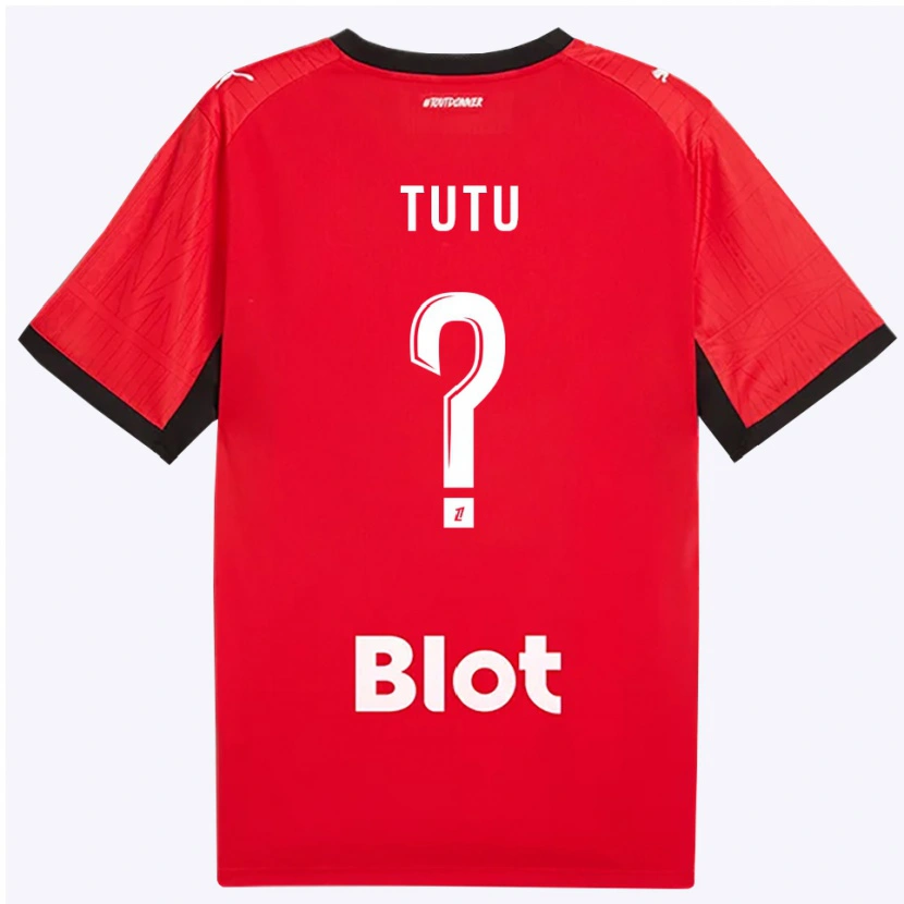 Danxen Enfant Maillot Gabriel Tutu #0 Rouge Noir Blanc Tenues Domicile 2026/27 T-Shirt