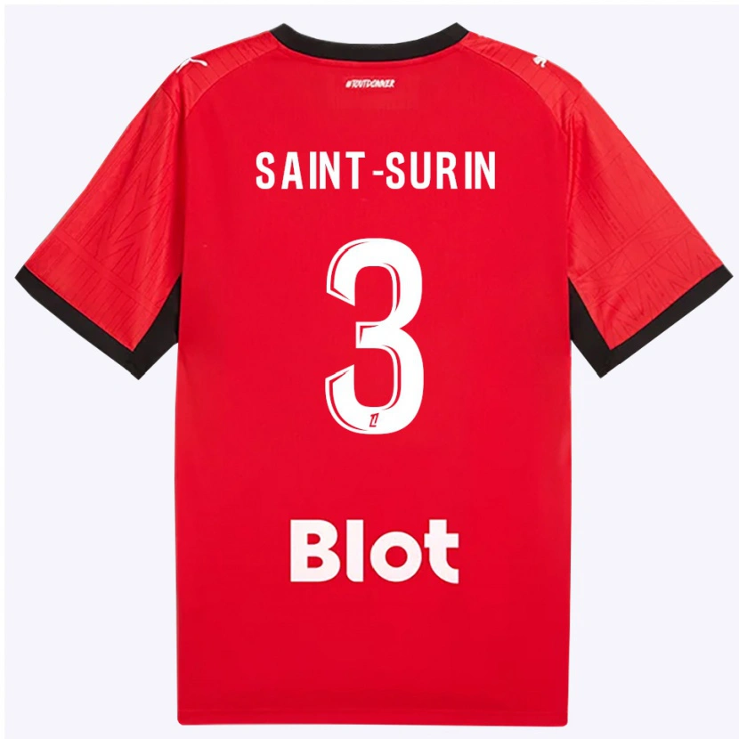 Danxen Enfant Maillot Rio Saint-Surin #3 Rouge Noir Blanc Tenues Domicile 2026/27 T-Shirt