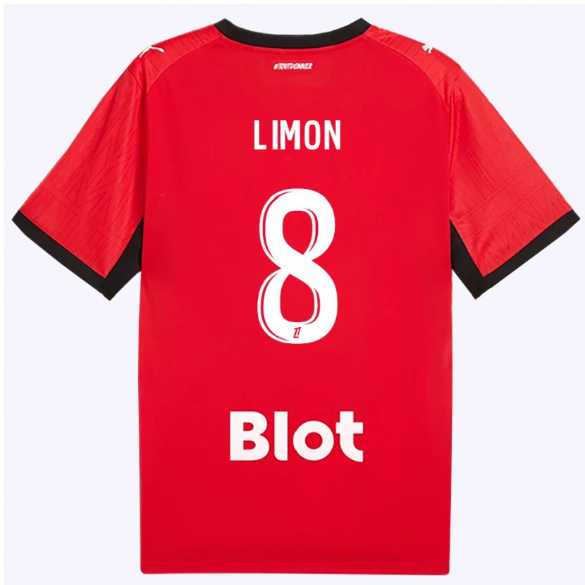 Danxen Enfant Maillot Paolo Limon #8 Rouge Noir Blanc Tenues Domicile 2026/27 T-Shirt