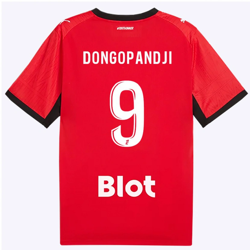 Danxen Enfant Maillot Kelvin Dongopandji #9 Rouge Noir Blanc Tenues Domicile 2026/27 T-Shirt