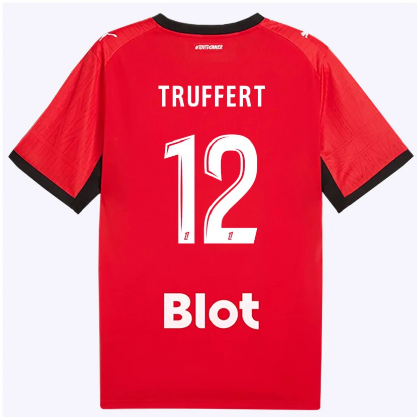 Danxen Enfant Maillot Florian Truffert #12 Rouge Noir Blanc Tenues Domicile 2026/27 T-Shirt