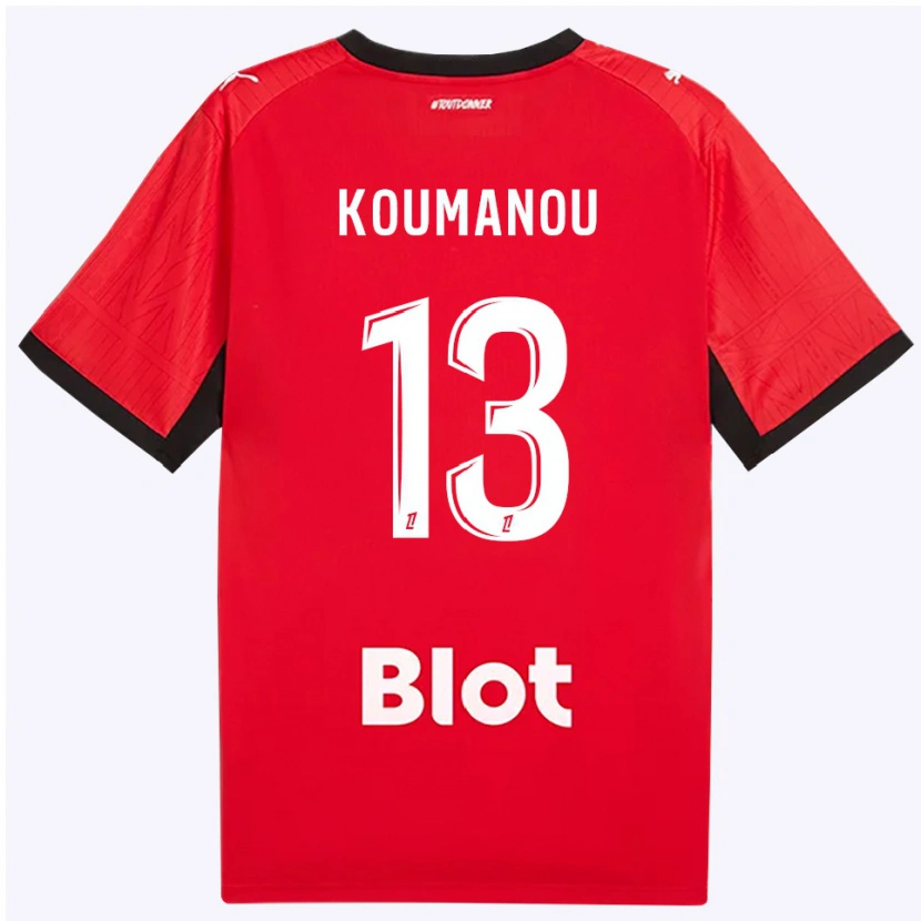 Danxen Enfant Maillot Noa Koumanou #13 Rouge Noir Blanc Tenues Domicile 2026/27 T-Shirt