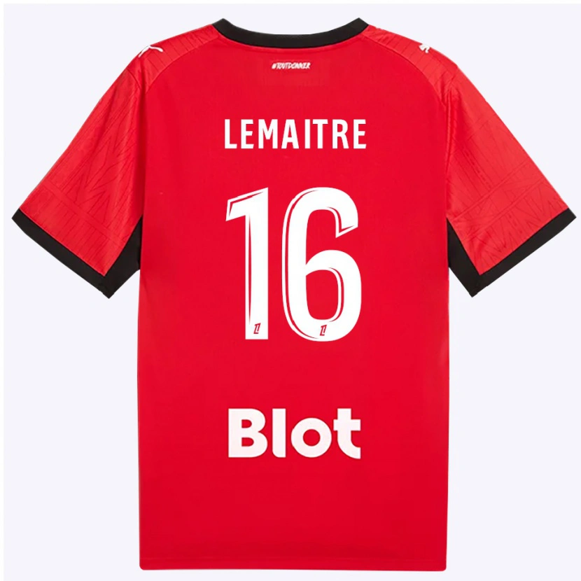 Danxen Enfant Maillot Nicolas Lemaître #16 Rouge Noir Blanc Tenues Domicile 2026/27 T-Shirt