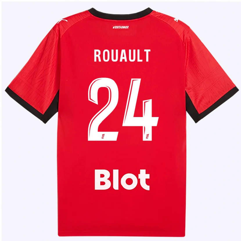 Danxen Enfant Maillot Anthony Rouault #24 Rouge Noir Blanc Tenues Domicile 2026/27 T-Shirt