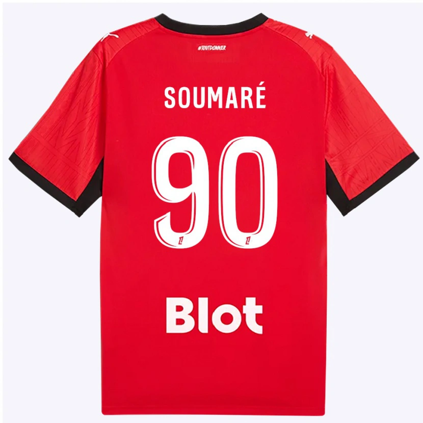 Danxen Enfant Maillot Issa Soumaré #90 Rouge Noir Blanc Tenues Domicile 2026/27 T-Shirt