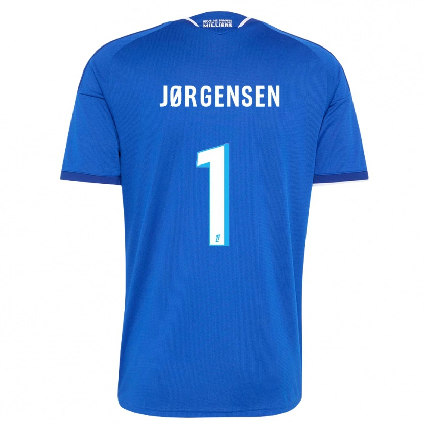 Danxen Enfant Maillot Filip Jørgensen #1 Bleu Royal Blanc Tenues Domicile 2026/27 T-Shirt