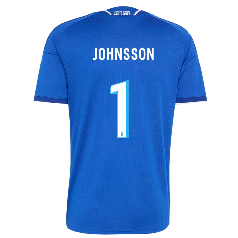 Danxen Enfant Maillot Karl-Johan Johnsson #1 Bleu Royal Blanc Tenues Domicile 2026/27 T-Shirt
