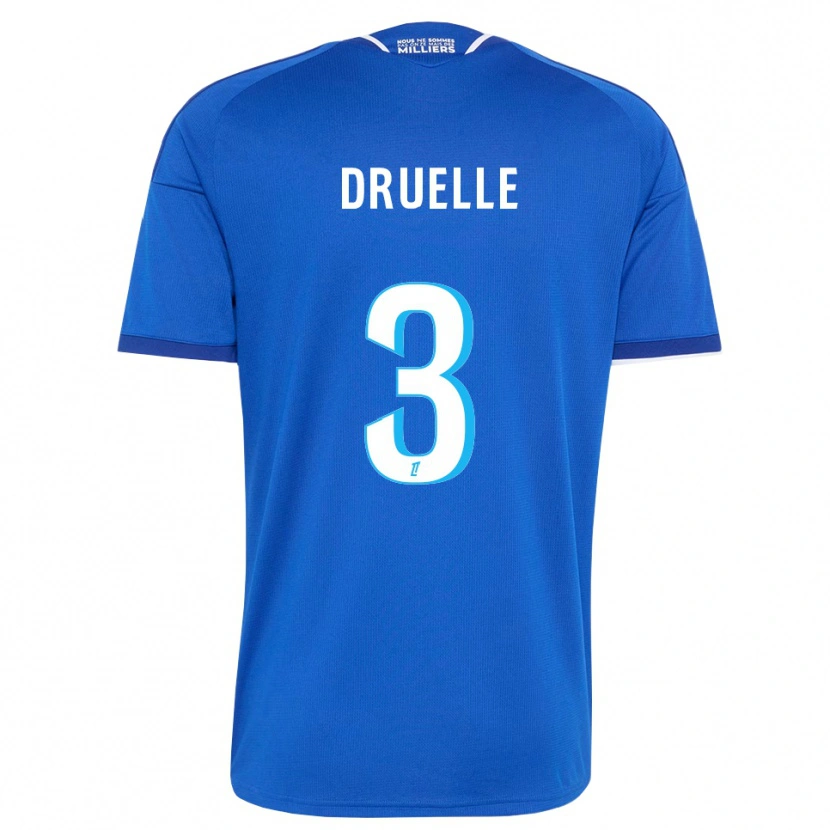 Danxen Enfant Maillot Robin Druelle #3 Bleu Royal Blanc Tenues Domicile 2026/27 T-Shirt