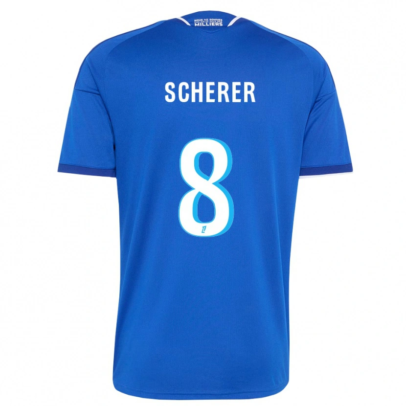 Danxen Enfant Maillot Louis Scherer #8 Bleu Royal Blanc Tenues Domicile 2026/27 T-Shirt