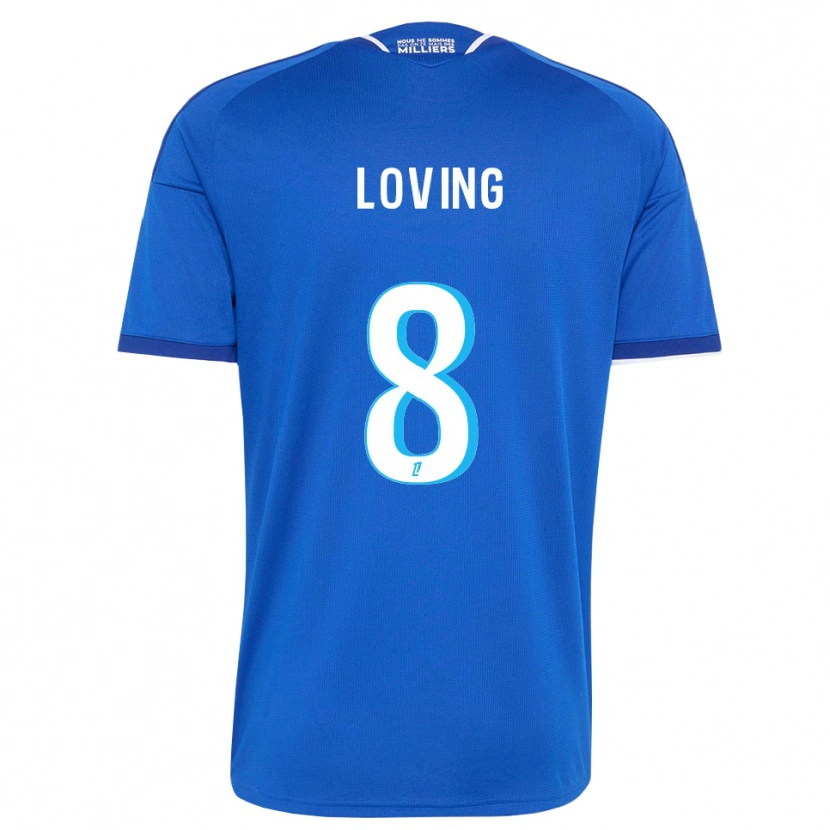 Danxen Enfant Maillot Emma Loving #8 Bleu Royal Blanc Tenues Domicile 2026/27 T-Shirt