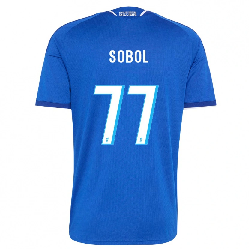 Danxen Enfant Maillot Eduard Sobol #77 Bleu Royal Blanc Tenues Domicile 2026/27 T-Shirt
