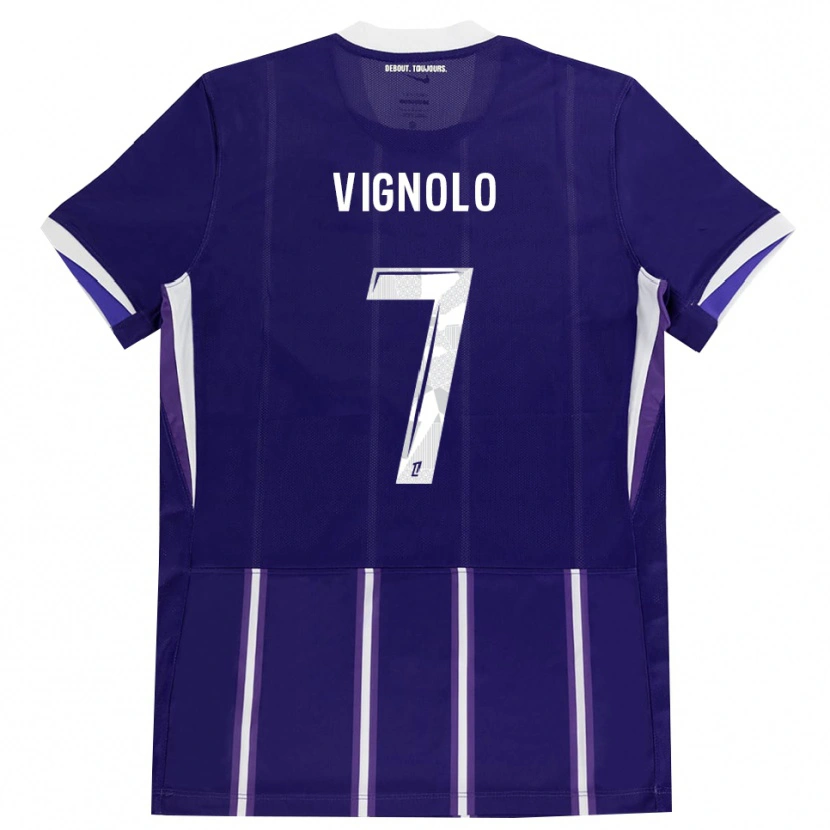 Danxen Enfant Maillot Julián Vignolo #7 Violet Blanc Tenues Domicile 2026/27 T-Shirt