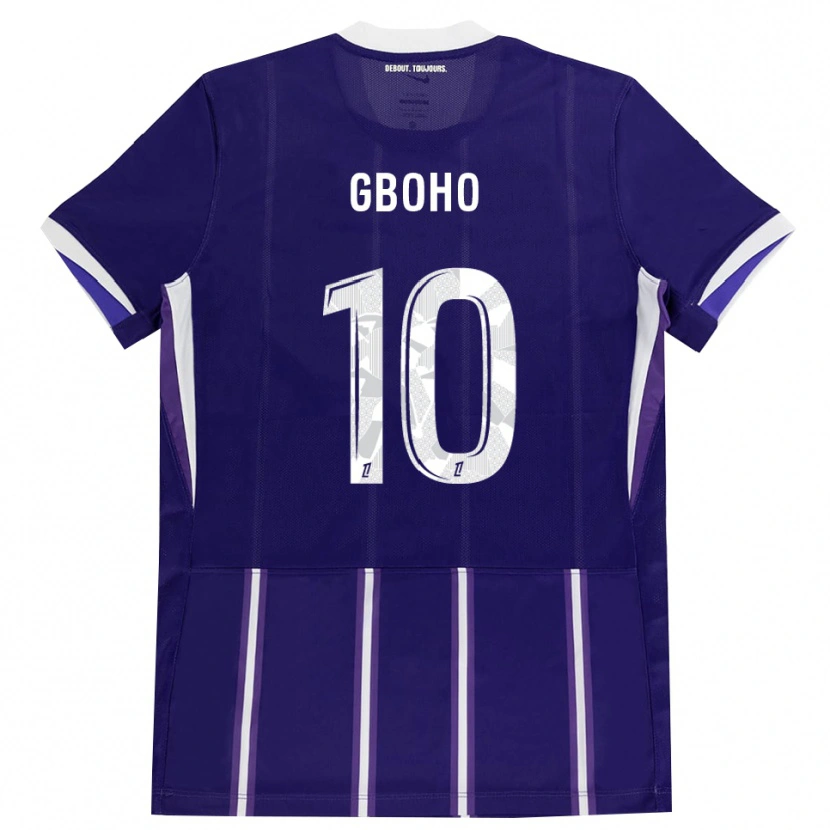 Danxen Enfant Maillot Yann Gboho #10 Violet Blanc Tenues Domicile 2026/27 T-Shirt