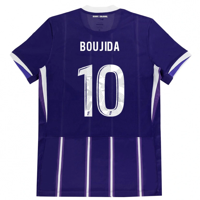 Danxen Enfant Maillot Hamza Boujida #10 Violet Blanc Tenues Domicile 2026/27 T-Shirt