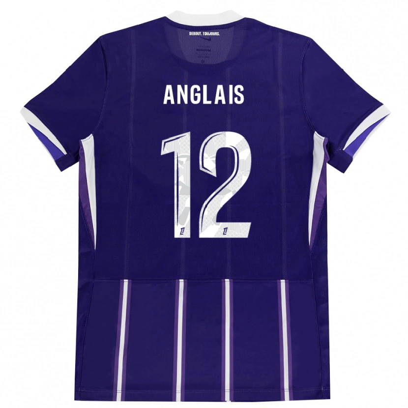 Danxen Enfant Maillot Anaëlle Anglais #12 Violet Blanc Tenues Domicile 2026/27 T-Shirt