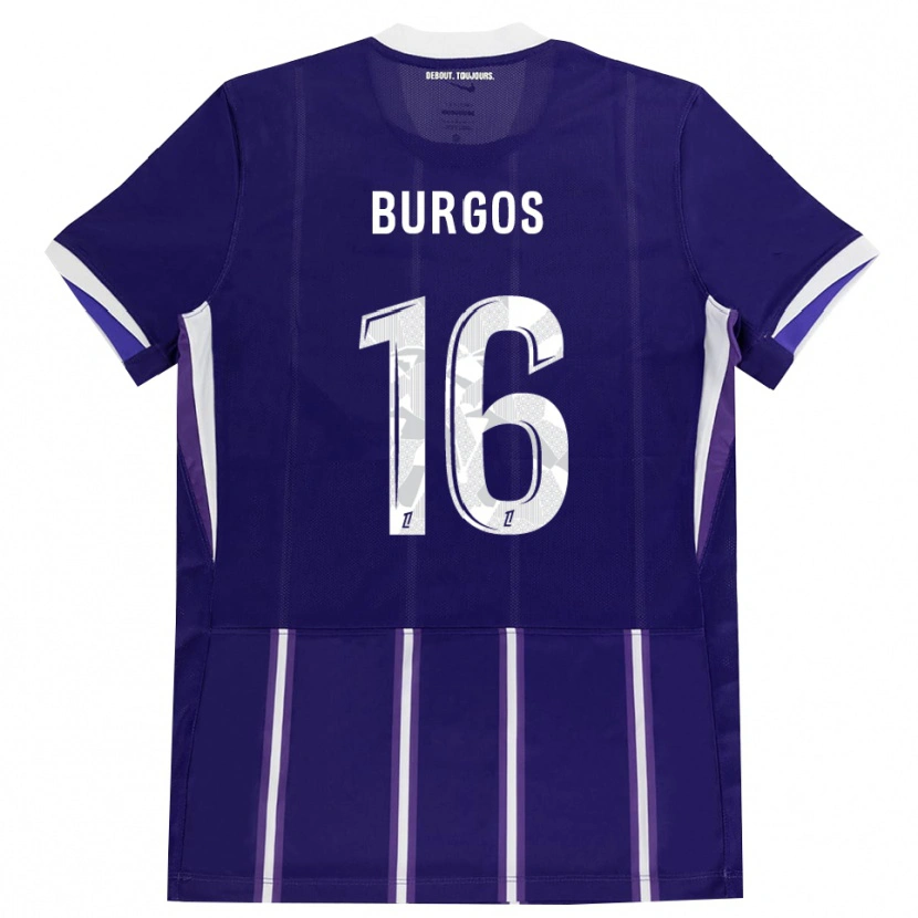 Danxen Enfant Maillot Diego Burgos #16 Violet Blanc Tenues Domicile 2026/27 T-Shirt
