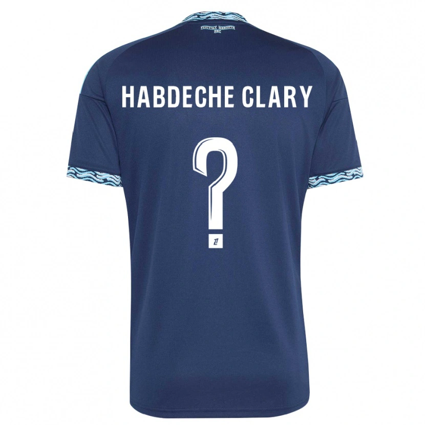 Danxen Enfant Maillot Yanis Habdeche Clary #0 Bleu Acier Blanc Tenues Domicile 2026/27 T-Shirt
