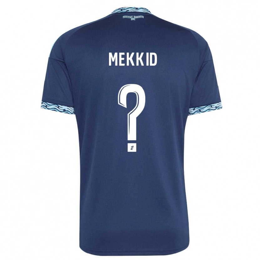 Danxen Enfant Maillot Ayoub Mekkid #0 Bleu Acier Blanc Tenues Domicile 2026/27 T-Shirt