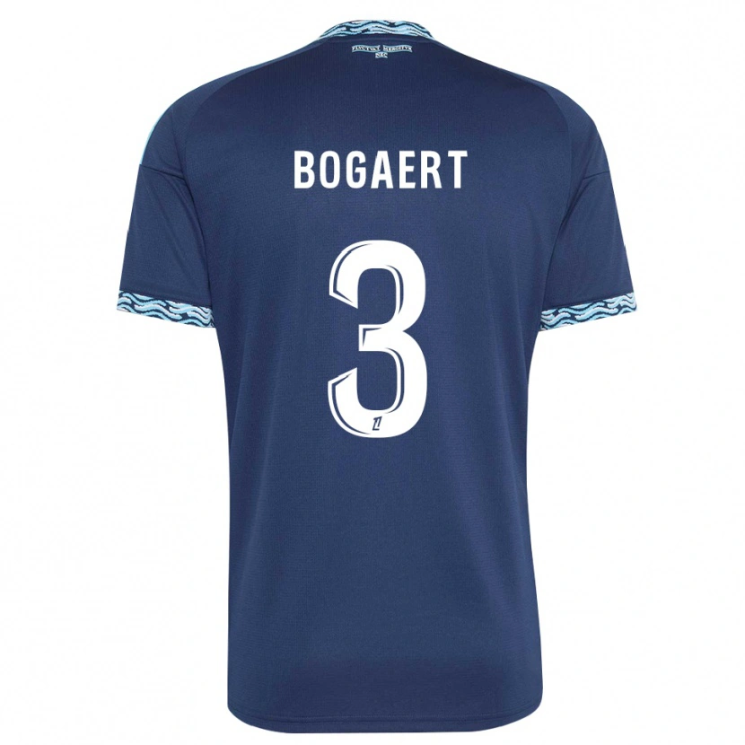 Danxen Enfant Maillot Lou Bogaert #3 Bleu Acier Blanc Tenues Domicile 2026/27 T-Shirt