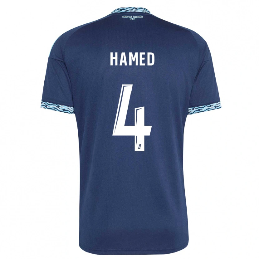 Danxen Enfant Maillot Noah Hamed #4 Bleu Acier Blanc Tenues Domicile 2026/27 T-Shirt
