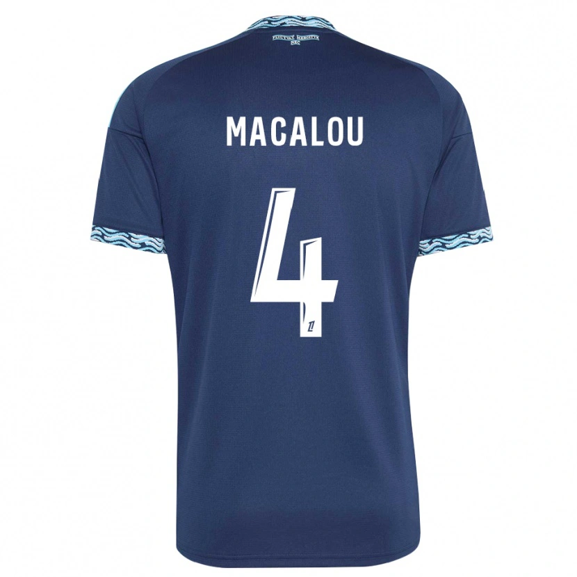 Danxen Enfant Maillot Seydou Macalou #4 Bleu Acier Blanc Tenues Domicile 2026/27 T-Shirt