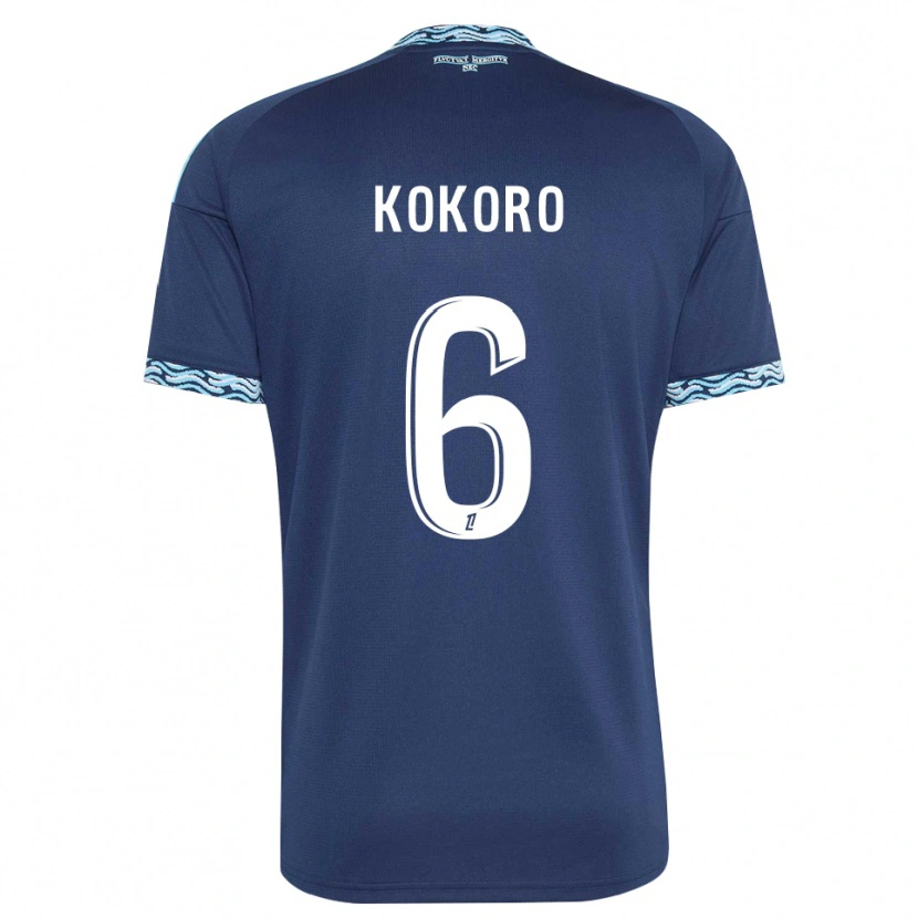 Danxen Enfant Maillot Clarence Kokoro #6 Bleu Acier Blanc Tenues Domicile 2026/27 T-Shirt