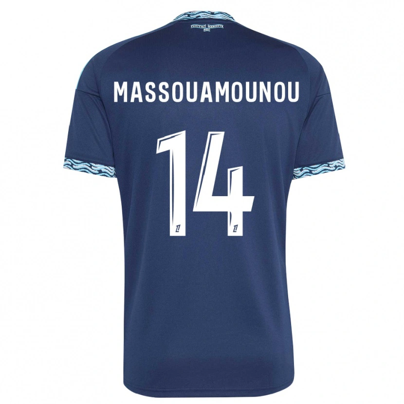 Danxen Enfant Maillot Patino Massouamounou #14 Bleu Acier Blanc Tenues Domicile 2026/27 T-Shirt