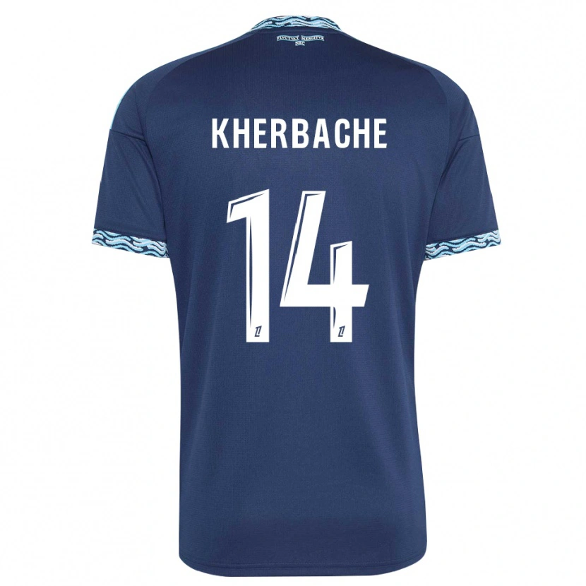 Danxen Enfant Maillot Yoann Kherbache #14 Bleu Acier Blanc Tenues Domicile 2026/27 T-Shirt