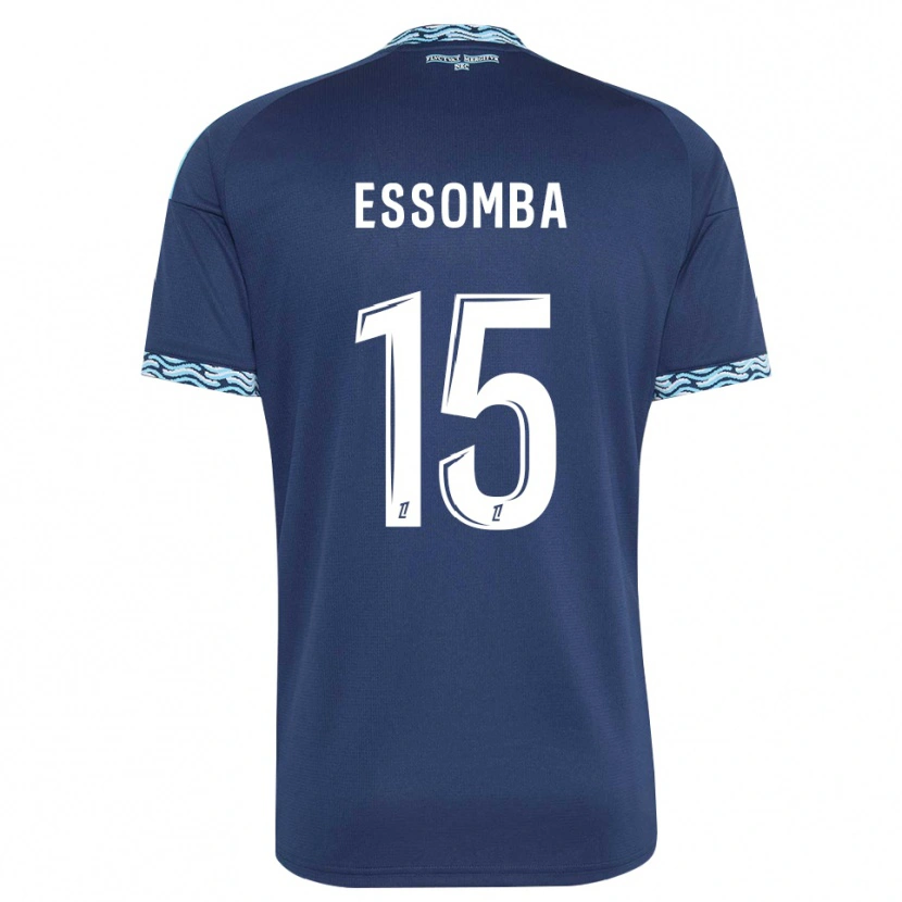 Danxen Enfant Maillot Aaron Essomba #15 Bleu Acier Blanc Tenues Domicile 2026/27 T-Shirt