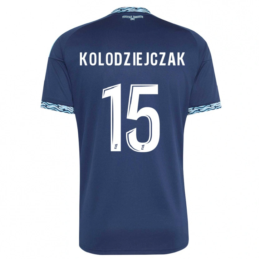 Danxen Enfant Maillot Timothée Kolodziejczak #15 Bleu Acier Blanc Tenues Domicile 2026/27 T-Shirt