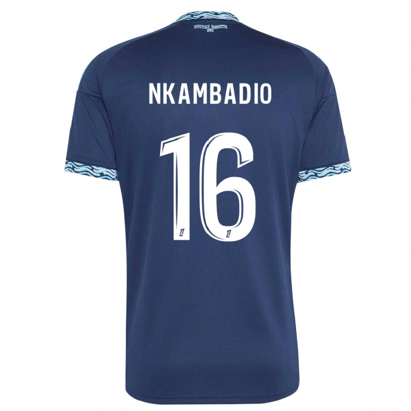 Danxen Enfant Maillot Obed Nkambadio #16 Bleu Acier Blanc Tenues Domicile 2026/27 T-Shirt