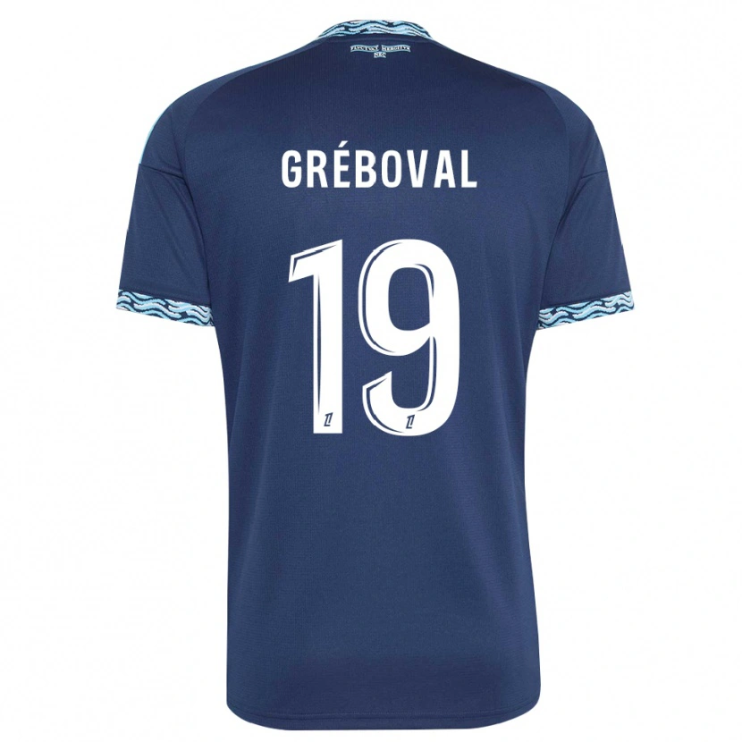 Danxen Enfant Maillot Théa Gréboval #19 Bleu Acier Blanc Tenues Domicile 2026/27 T-Shirt