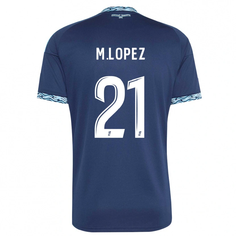 Danxen Enfant Maillot Maxime Lopez #21 Bleu Acier Blanc Tenues Domicile 2026/27 T-Shirt