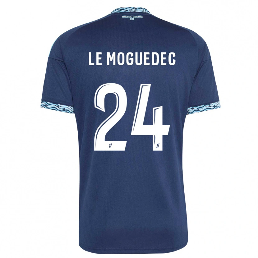 Danxen Enfant Maillot Anaële Le Moguedec #24 Bleu Acier Blanc Tenues Domicile 2026/27 T-Shirt