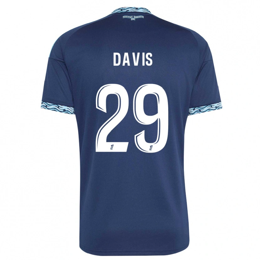 Danxen Enfant Maillot Deja Davis #29 Bleu Acier Blanc Tenues Domicile 2026/27 T-Shirt