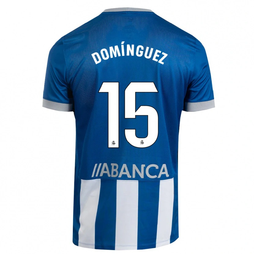 Danxen Enfant Maillot David Domínguez #15 Bleu Gris Blanc Tenues Domicile 2026/27 T-Shirt