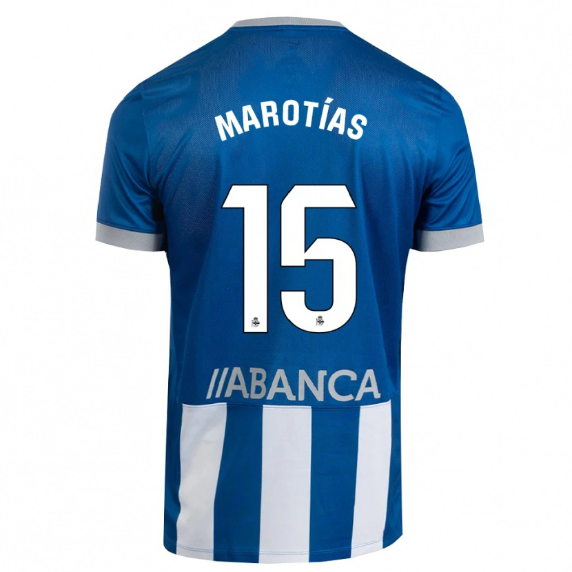 Danxen Enfant Maillot Oscar Marotías #15 Bleu Gris Blanc Tenues Domicile 2026/27 T-Shirt