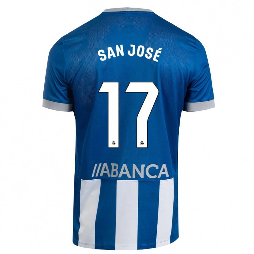 Danxen Enfant Maillot Koke San José #17 Bleu Gris Blanc Tenues Domicile 2026/27 T-Shirt