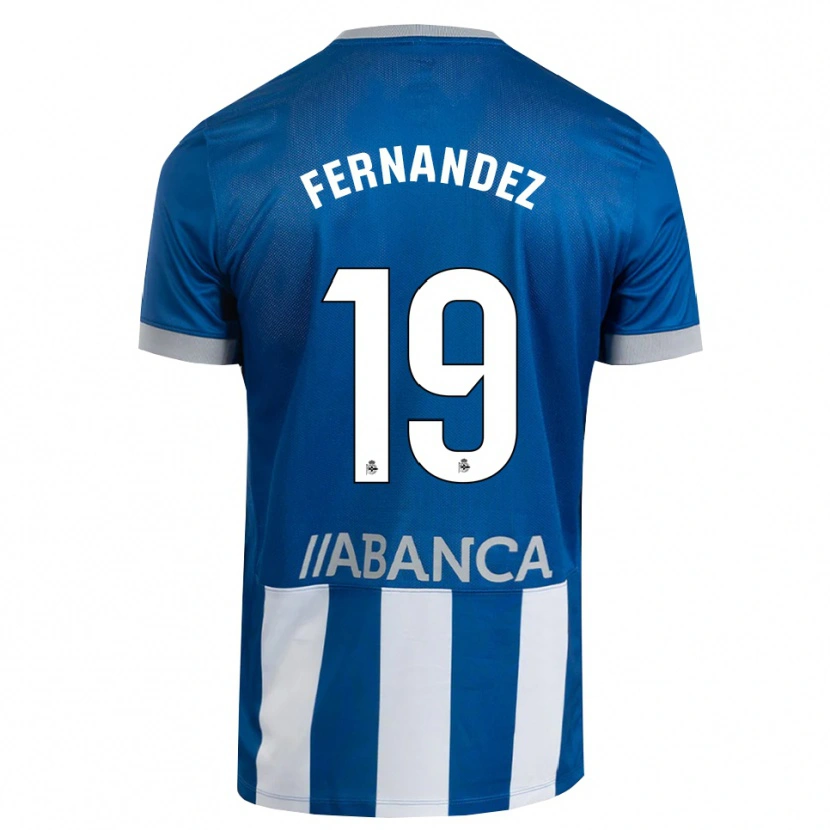 Danxen Enfant Maillot Quique Fernández #19 Bleu Gris Blanc Tenues Domicile 2026/27 T-Shirt