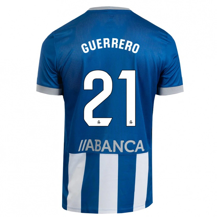 Danxen Enfant Maillot Adrián Guerrero #21 Bleu Gris Blanc Tenues Domicile 2026/27 T-Shirt