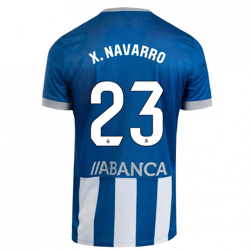 Danxen Enfant Maillot Ximo Navarro #23 Bleu Gris Blanc Tenues Domicile 2026/27 T-Shirt