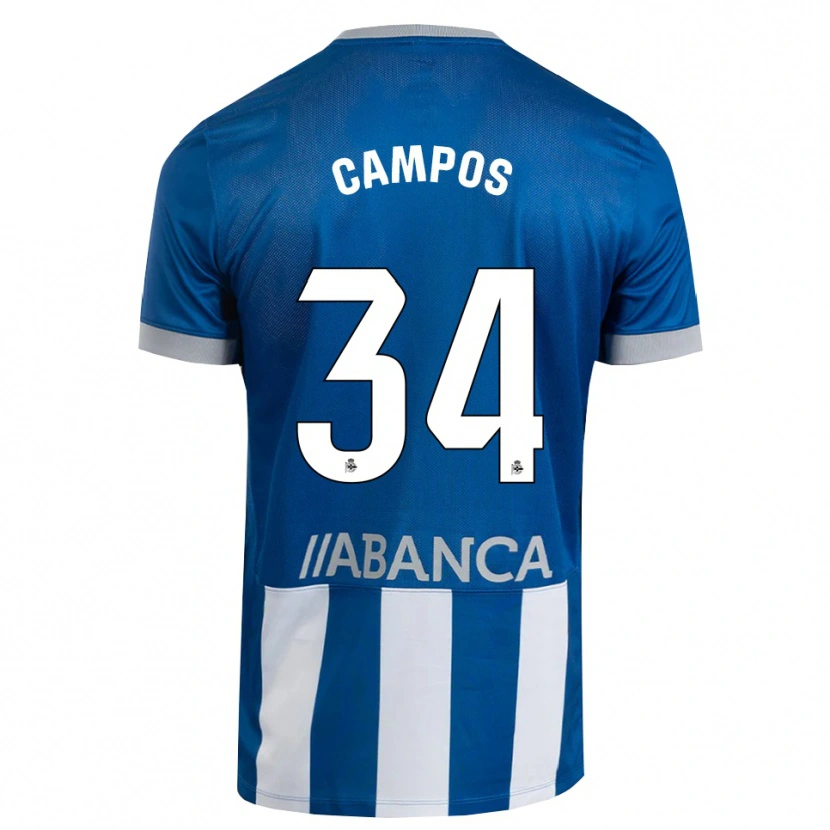 Danxen Enfant Maillot Xabi Campos #34 Bleu Gris Blanc Tenues Domicile 2026/27 T-Shirt