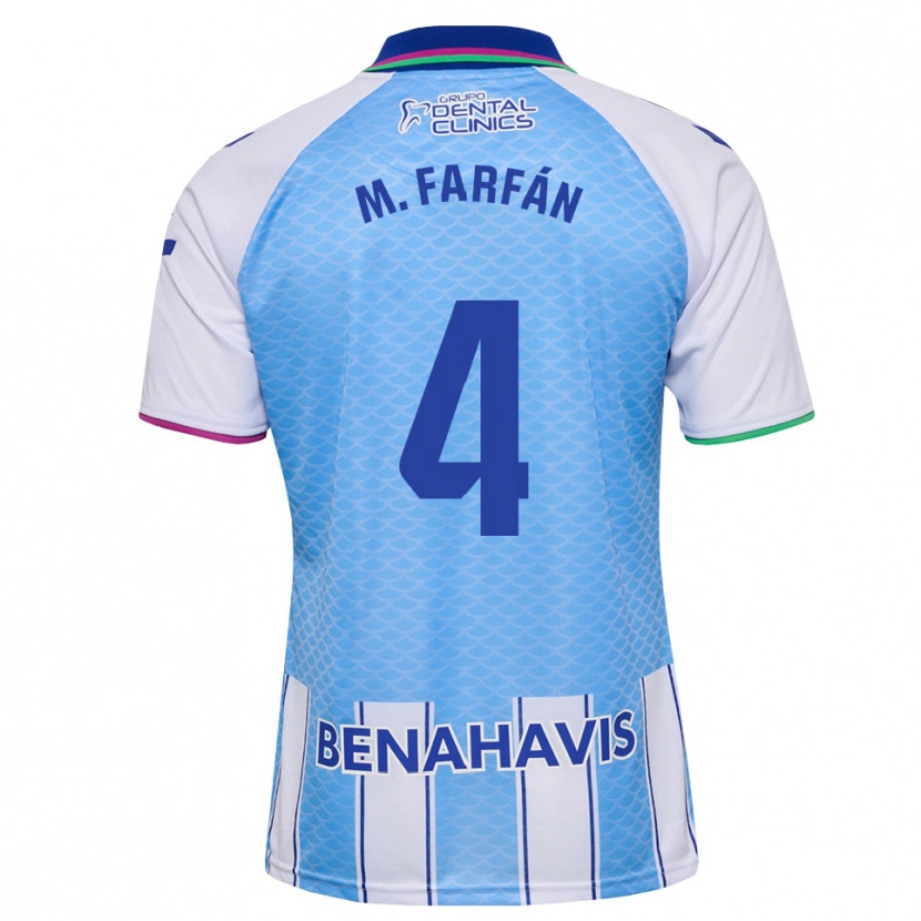 Danxen Enfant Maillot María Farfán #4 Bleu Ciel Profond Blanc Tenues Domicile 2026/27 T-Shirt