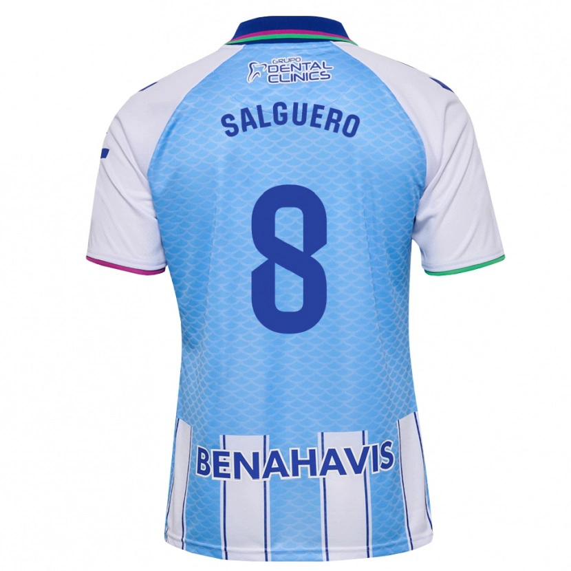 Danxen Enfant Maillot Ismael Salguero #8 Bleu Ciel Profond Blanc Tenues Domicile 2026/27 T-Shirt