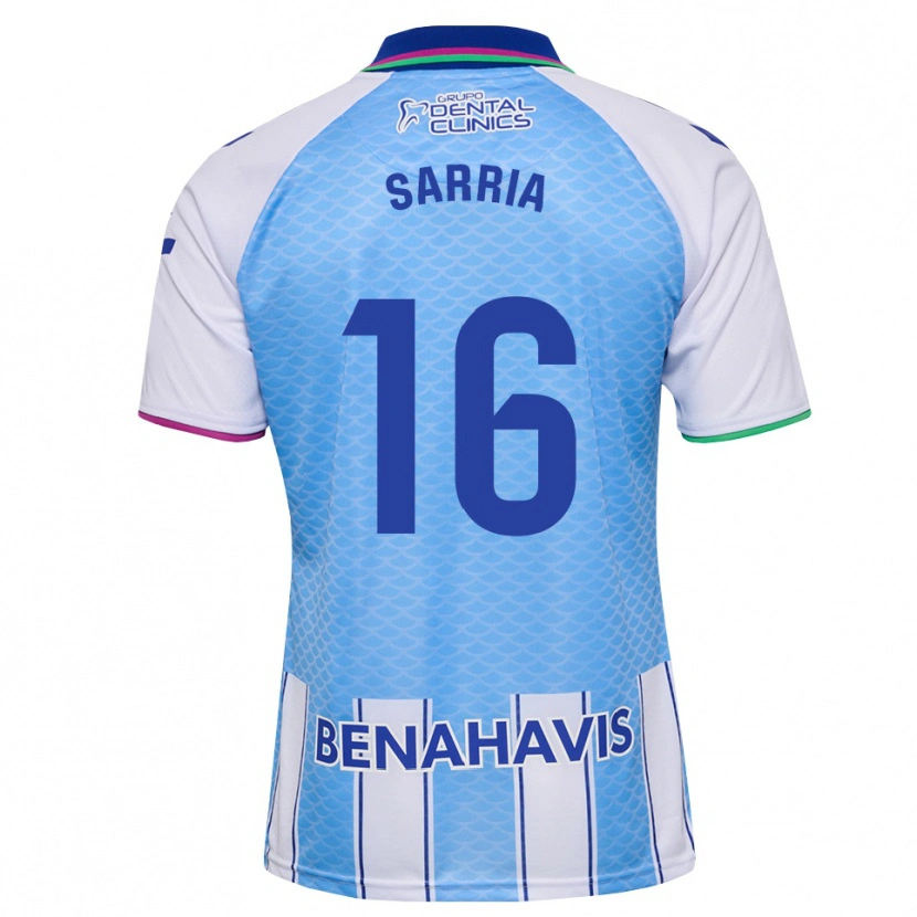 Danxen Enfant Maillot Cristian Sarria #16 Bleu Ciel Profond Blanc Tenues Domicile 2026/27 T-Shirt