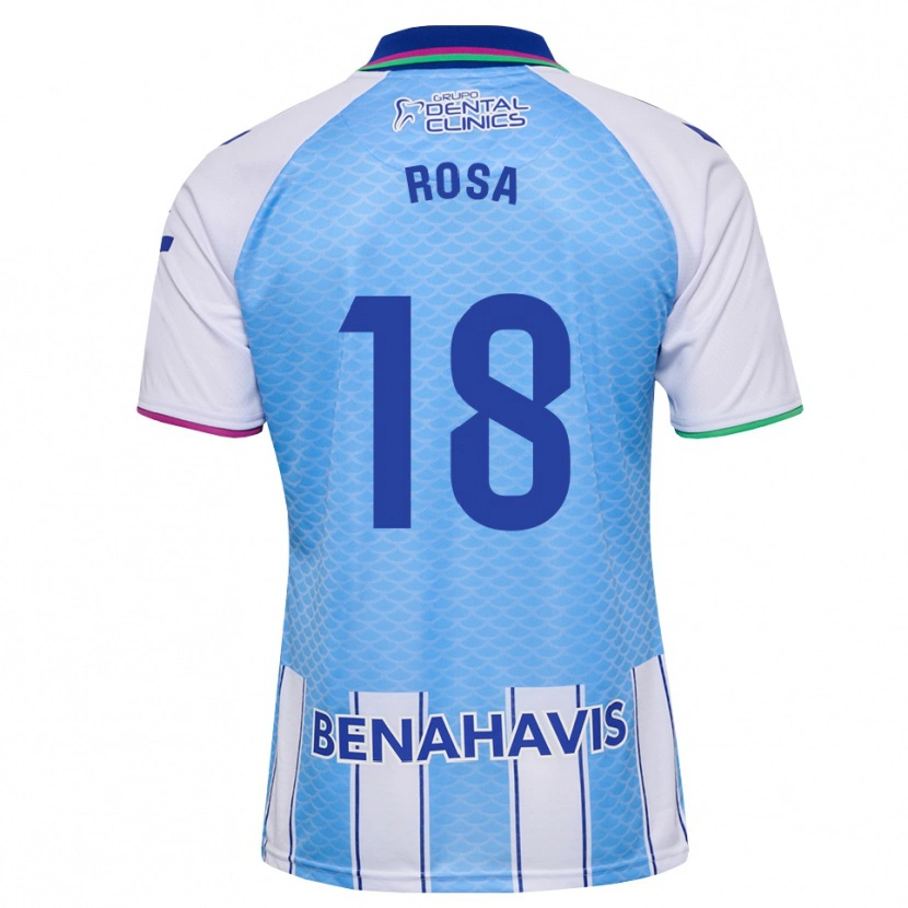 Danxen Enfant Maillot Marcos Rosa #18 Bleu Ciel Profond Blanc Tenues Domicile 2026/27 T-Shirt