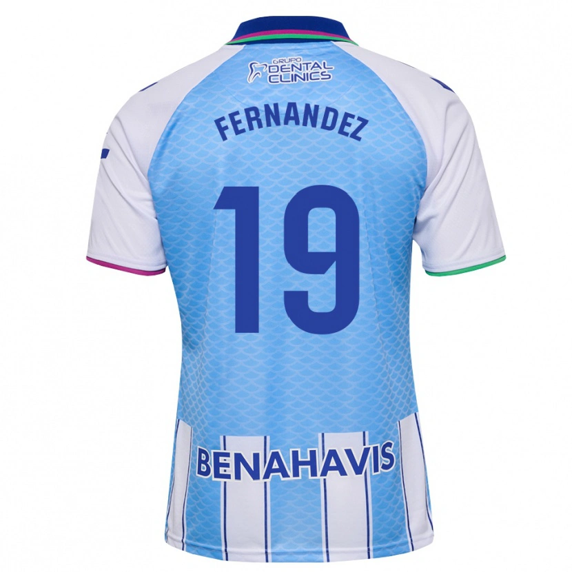 Danxen Enfant Maillot Raúl Fernández #19 Bleu Ciel Profond Blanc Tenues Domicile 2026/27 T-Shirt