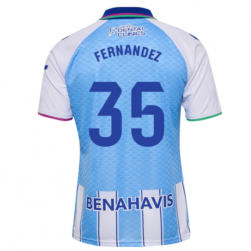 Danxen Enfant Maillot Inés Fernández #35 Bleu Ciel Profond Blanc Tenues Domicile 2026/27 T-Shirt