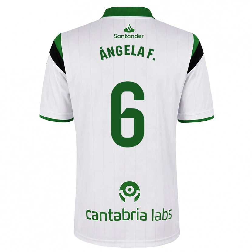 Danxen Enfant Maillot Ángela Fernández Fraile #6 Blanc Vert Noir Tenues Domicile 2026/27 T-Shirt