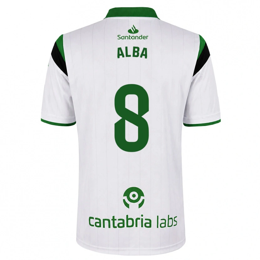 Danxen Enfant Maillot Alba Luzuriaga Albelda #8 Blanc Vert Noir Tenues Domicile 2026/27 T-Shirt